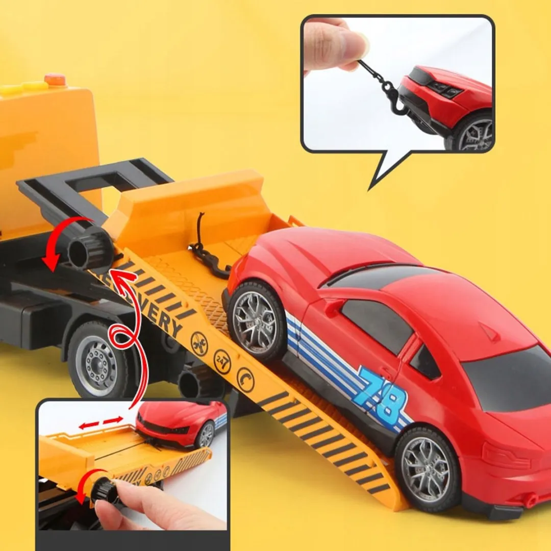 Grote Sleepwagen Speelgoedauto met Geluid & Licht - Pull-Back