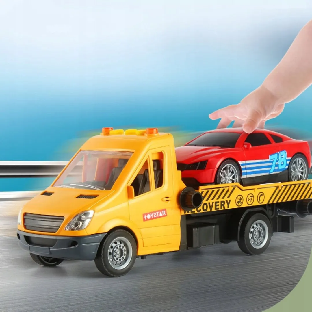 Grote Sleepwagen Speelgoedauto met Geluid & Licht - Pull-Back