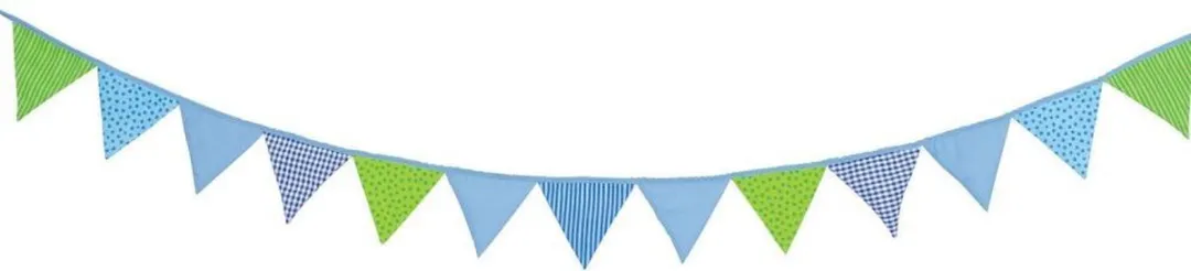 Goki Bunting - Blauw/ Groen