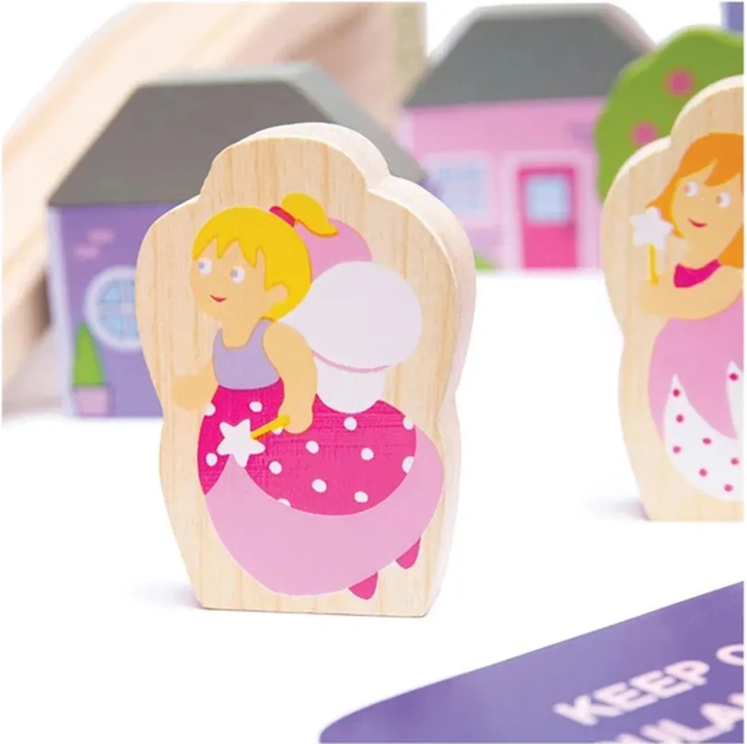 BIGJIGS Houten Treinset Stad BJT023 - Roze - 75 Stukken - afbeelding 6 van 6