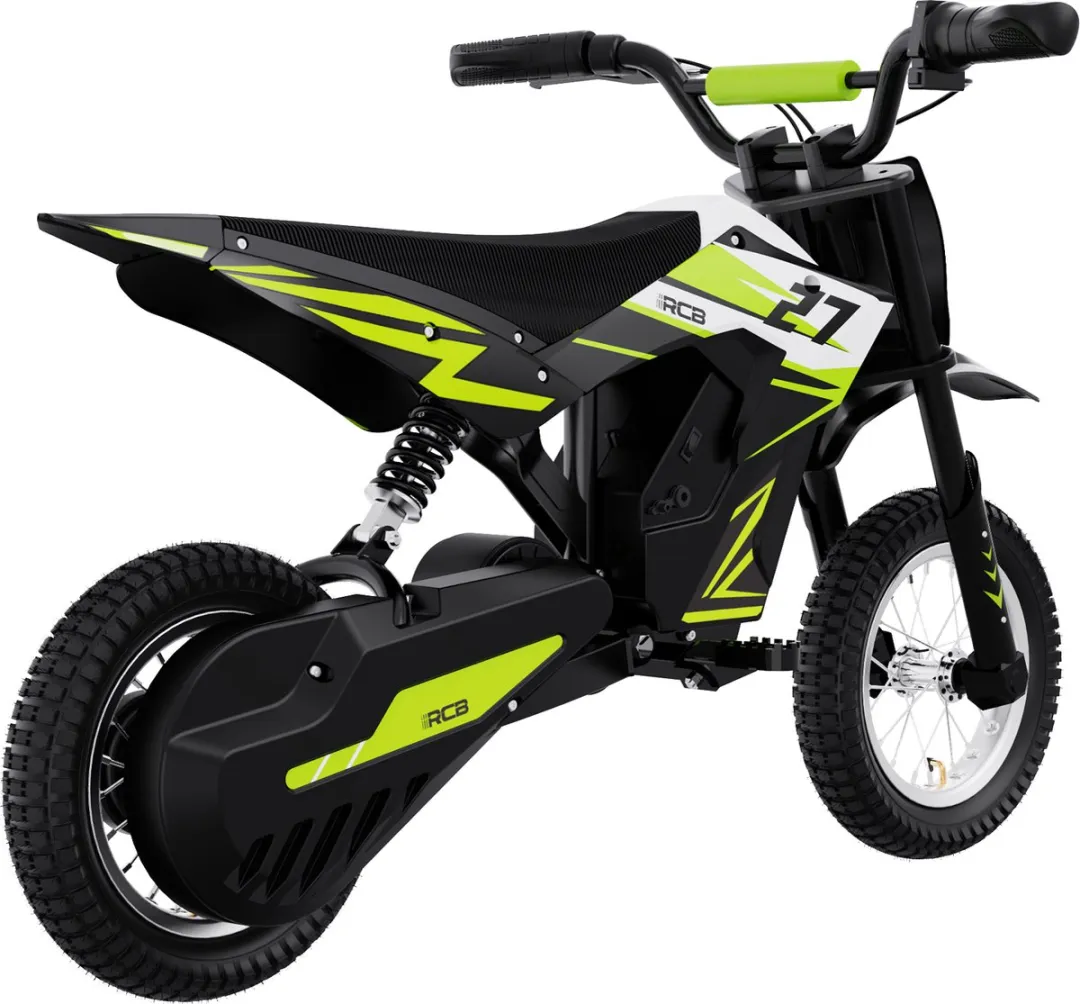 RCB Elektrische kindermotor | 36V Cross Bike Off-road| 3 Versnellingen (8/12/25 km/u)| | Groente/Zwart