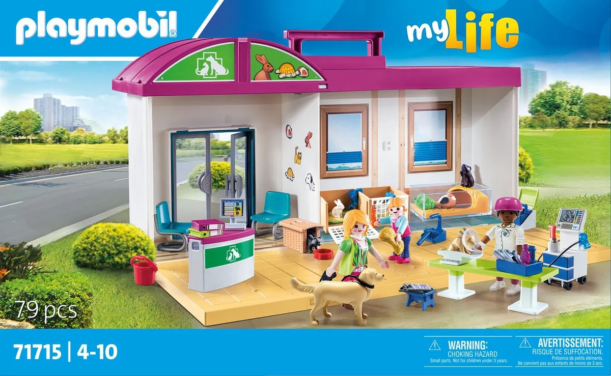Playmobil Afhaalkliniek voor Dieren P-71715 - 79 Onderdelen