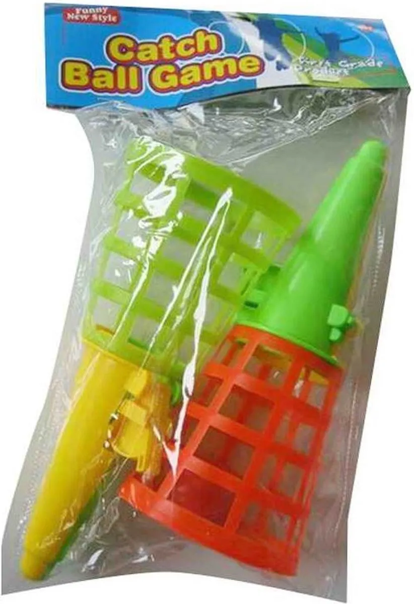 Summer Fun - Vangbalspel 19 cm 3 delig - Click & Catch Ball Game