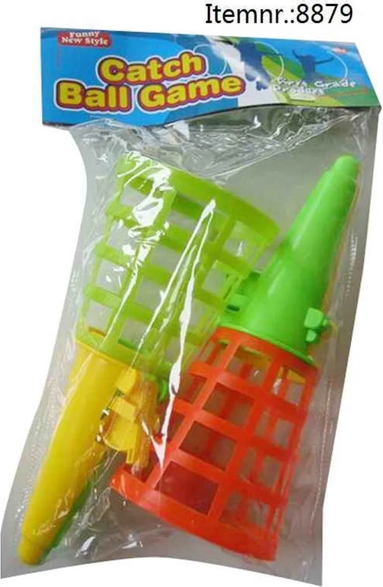 Summer Fun - Vangbalspel 19 cm 3 delig - Click & Catch Ball Game