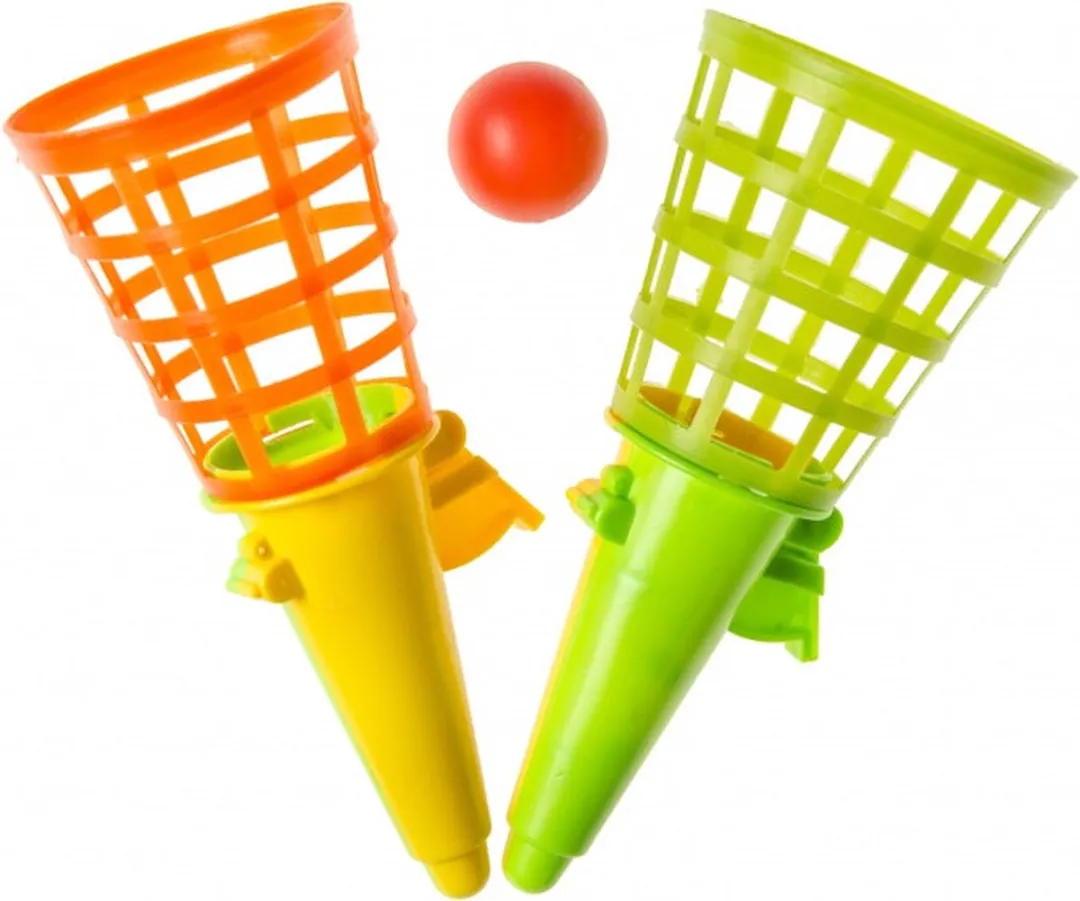 Summer Fun - Vangbalspel 19 cm 3 delig - Click & Catch Ball Game