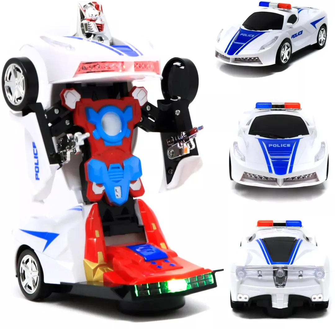 Robot Police Car - Transformerende Politieauto naar robot - 2-in-1 met Licht & Geluid - incl. batterijen