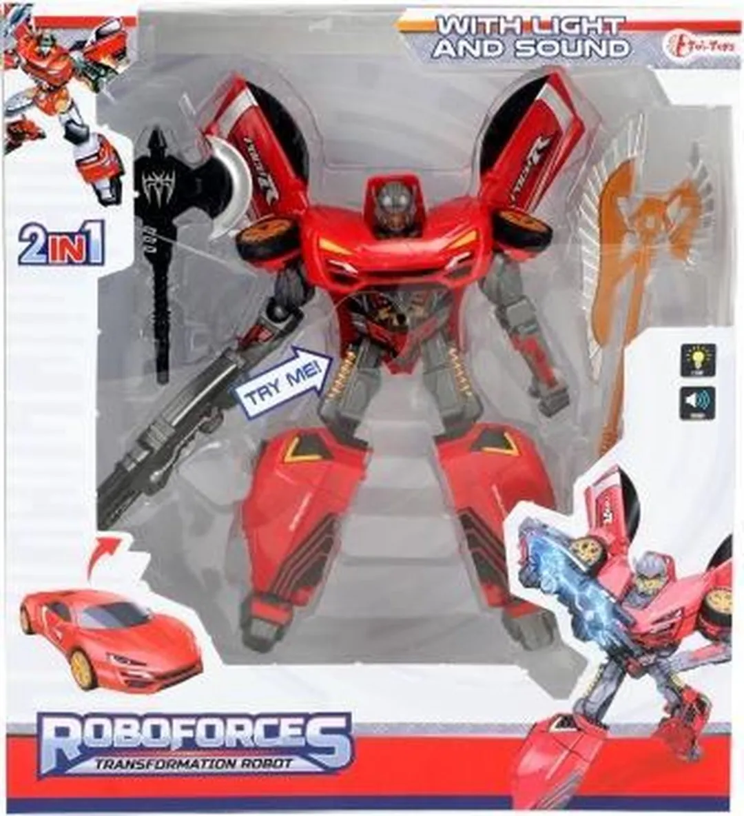 Toi-Toys Roboforces Transformation Robot Rood - Multicolor