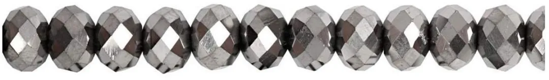 Creativ Company Facet Kralen 5x6mm Metallic Grijs - 100 Stuks