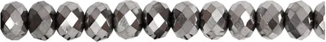 Creativ Company Facet Kralen 5x6mm Metallic Grijs - 100 Stuks