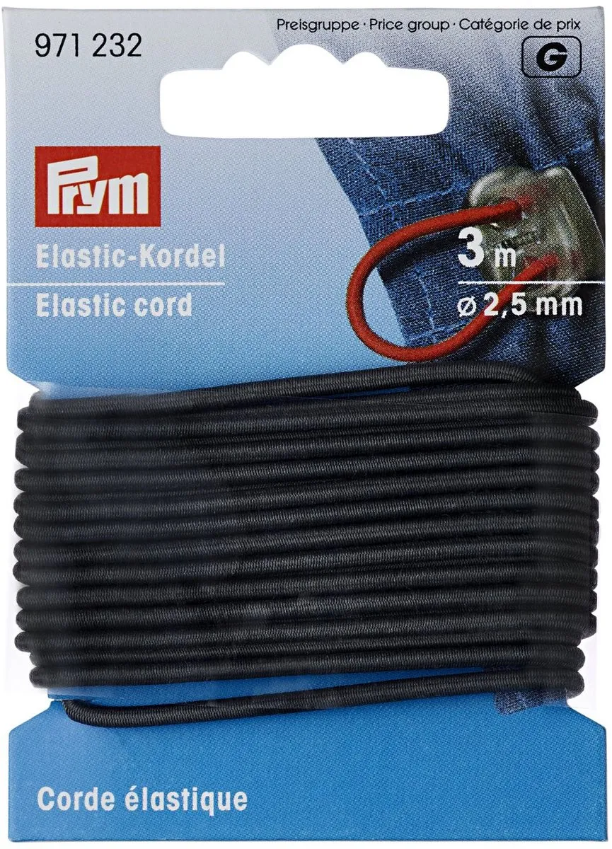 Prym Elastisch Koord 2,5mm - Grijs - 3m
