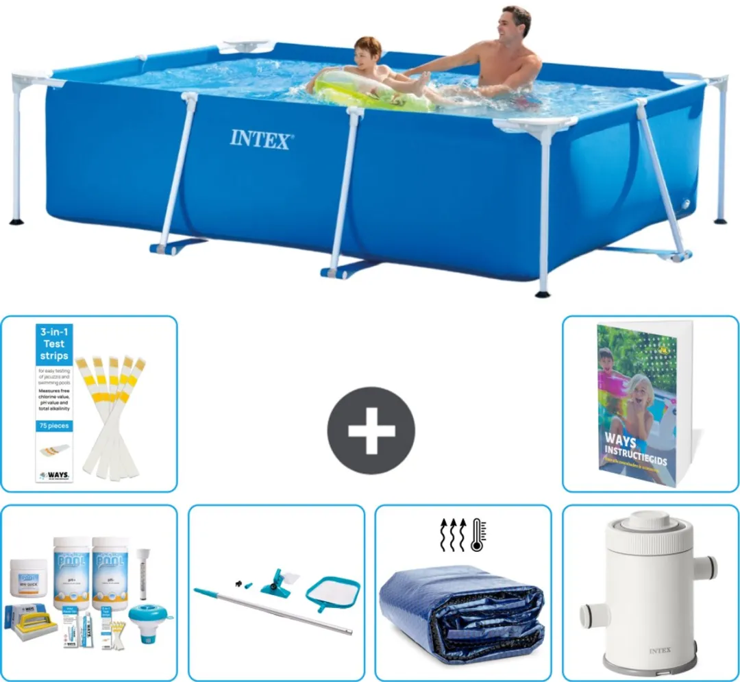 Intex Rechthoekig Frame Zwembad 260x160cm Blauw