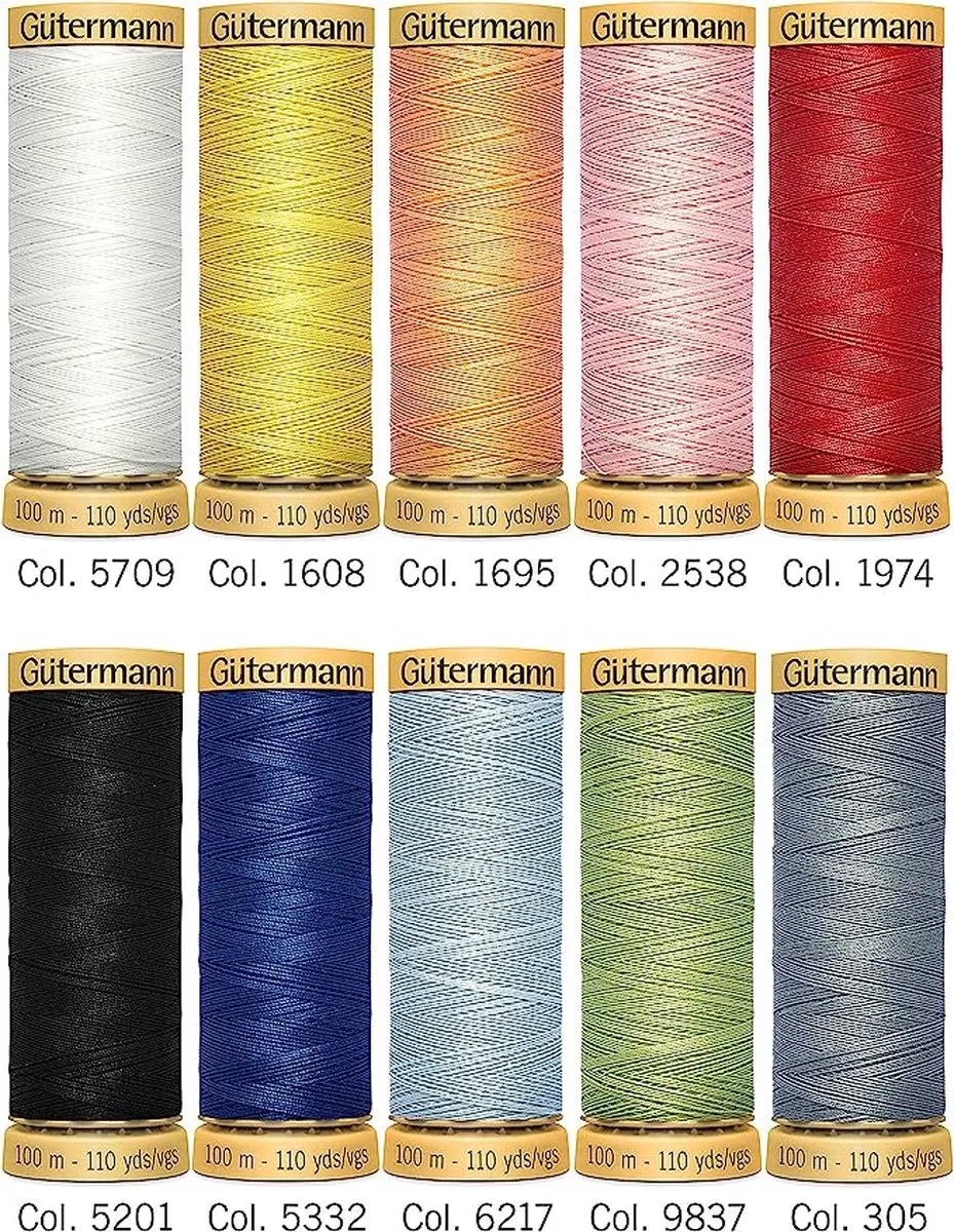 Gutermann Naaigaren - 10 Kleuren 10 Stuks