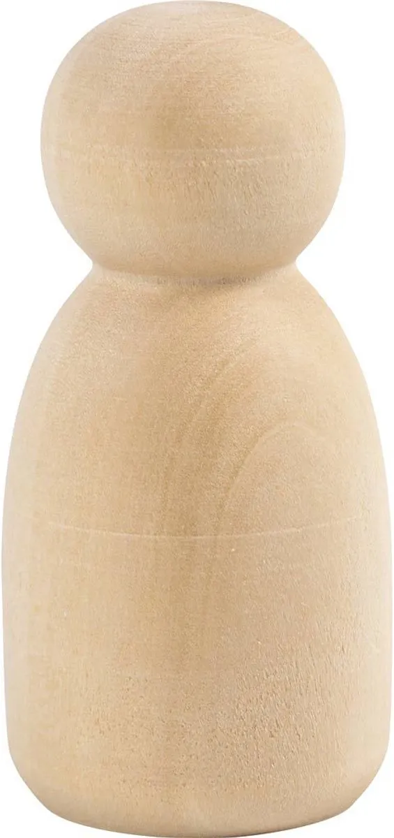 Creativ Company Houten Knutsel Figuren Ovaal 6cm - Multicolor - 5 Stuks