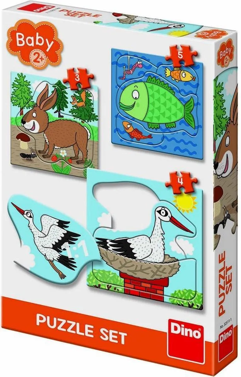 Dierenpuzzels 3, 4 en 5 stukjes