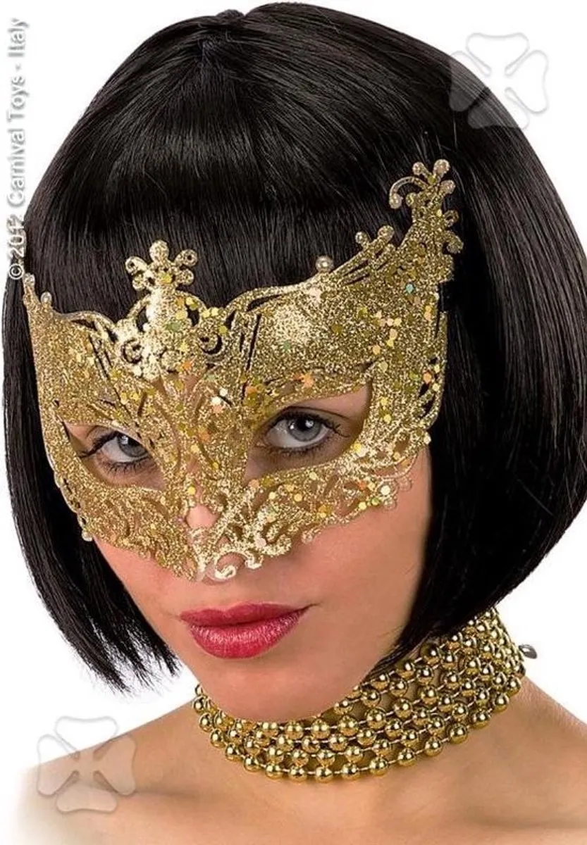 Carnival Toys Partychimp Oogmasker - Goud Glitter