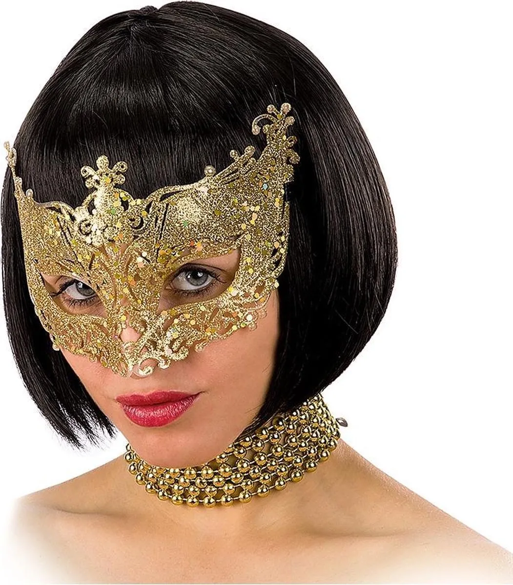 Carnival Toys Partychimp Oogmasker - Goud Glitter