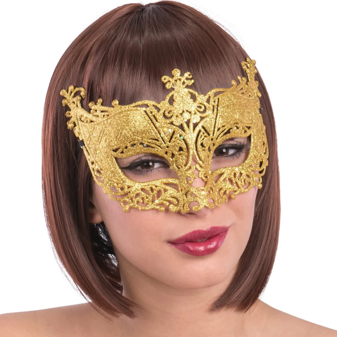 Carnival Toys Partychimp Oogmasker - Goud Glitter