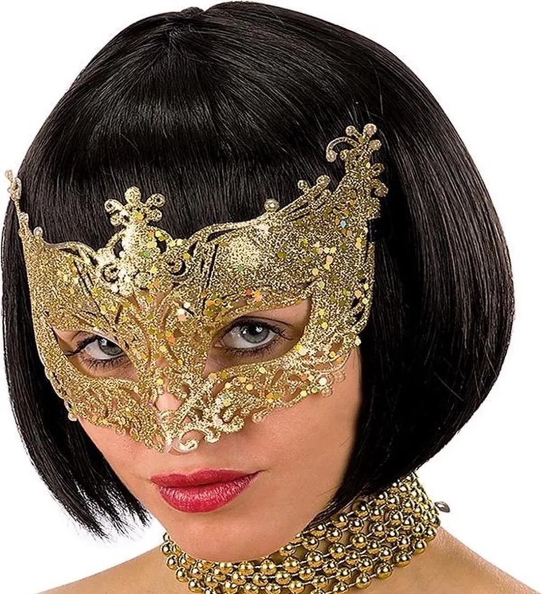 Carnival Toys Partychimp Oogmasker - Goud Glitter