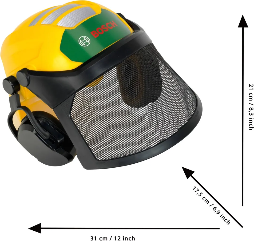 Klein Toys - Bosch helm met oorbeschermers - 31x17.5x21 cm - ideaal voor buitenavonturen - geel groen