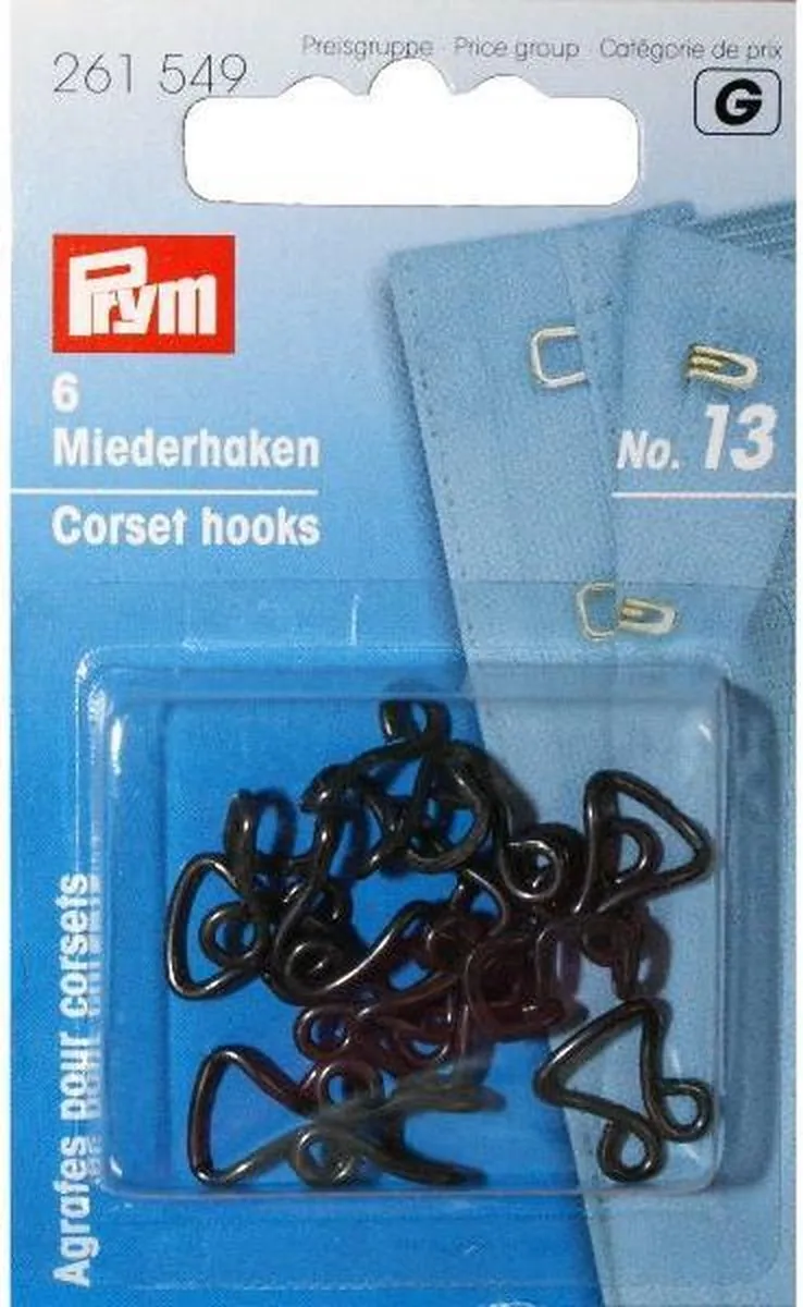 Prym Korsethaken en -ogen No. 13 - 6 Stuks