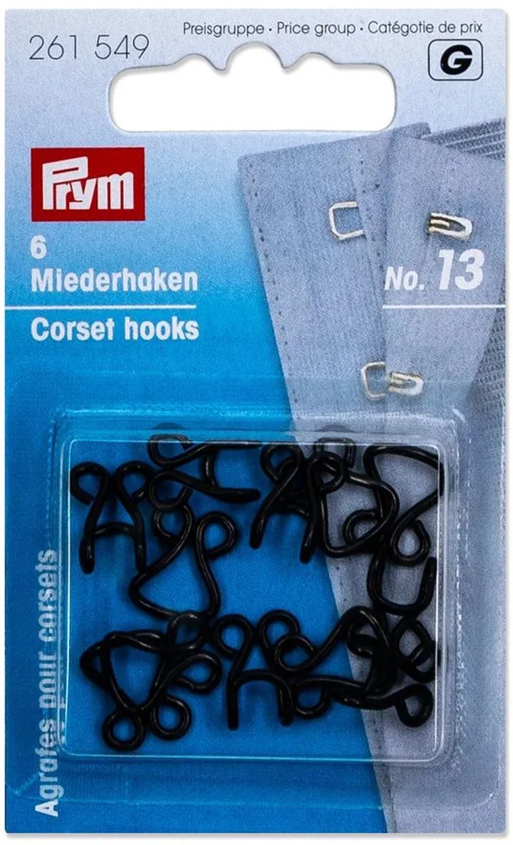 Prym Korsethaken en -ogen No. 13 - 6 Stuks