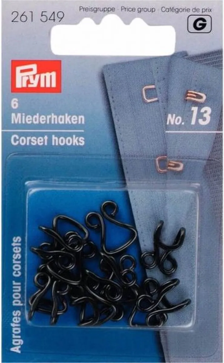 Prym Korsethaken en -ogen No. 13 - 6 Stuks