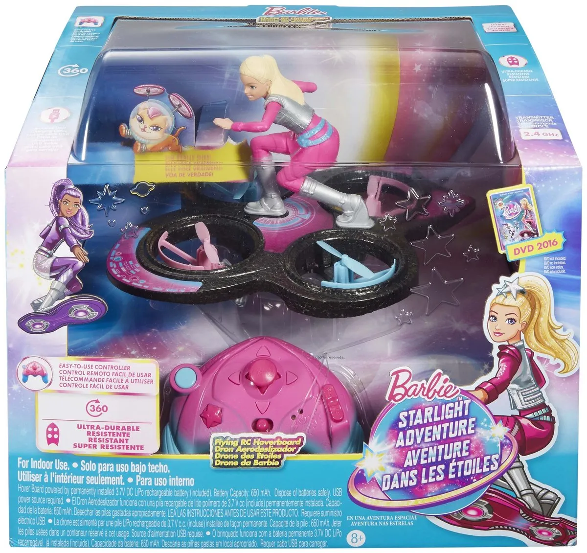 Barbie Disney DLV45 RC Hoverboard - Roze/Zilver/Zwart