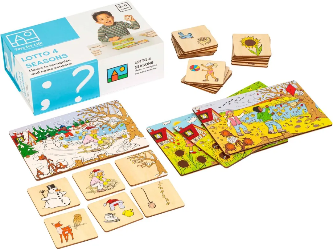 Toys for Life 4 Seizoenenlotto Educatief Houten Speelgoed - 24 Kaarten