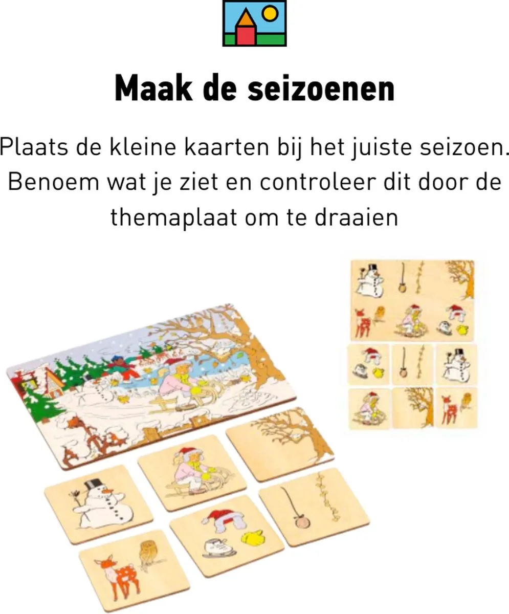 Toys for Life 4 Seizoenenlotto Educatief Houten Speelgoed - 24 Kaarten