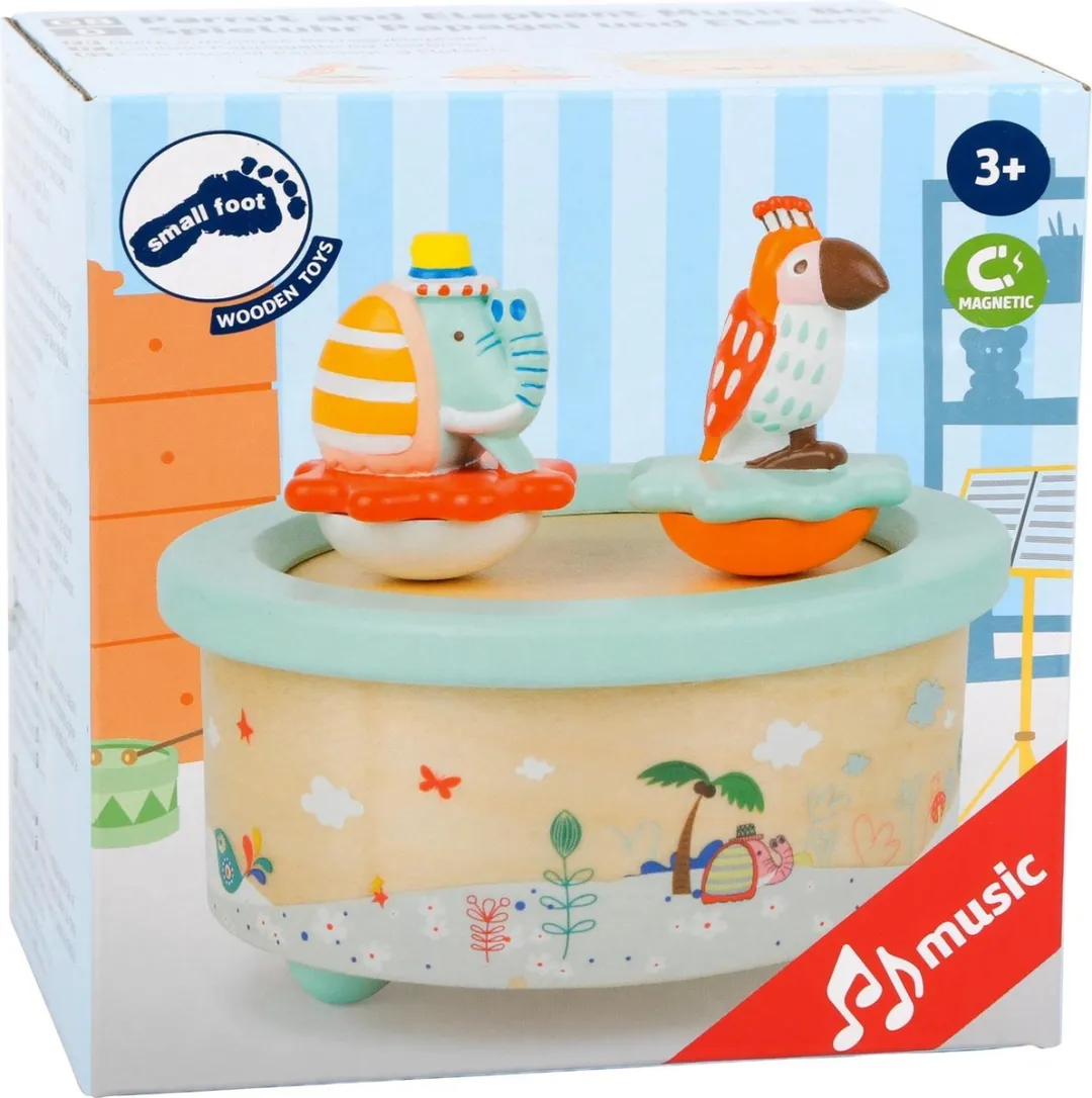 Small Foot Houten Muziekdoos Papegaai & Olifant - 11108 - Multicolor - afbeelding 6 van 6