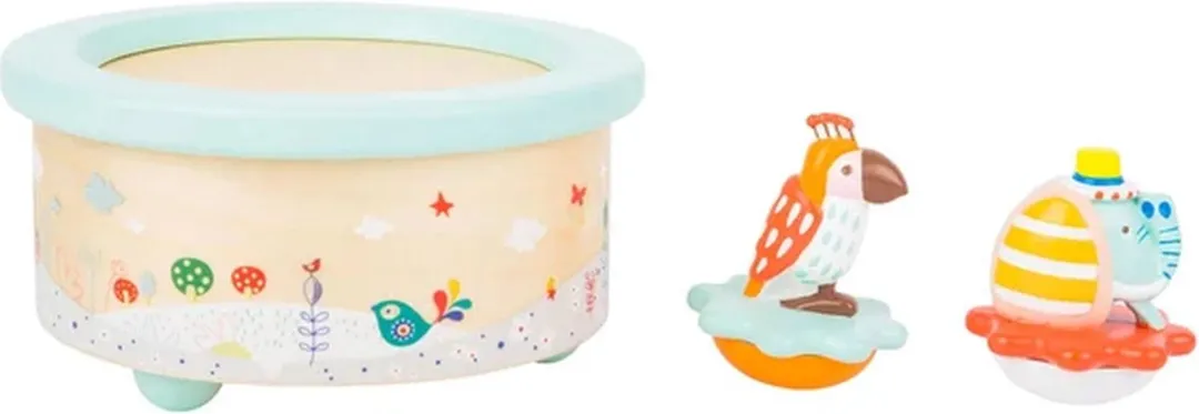 Small Foot Houten Muziekdoos Papegaai & Olifant - 11108 - Multicolor