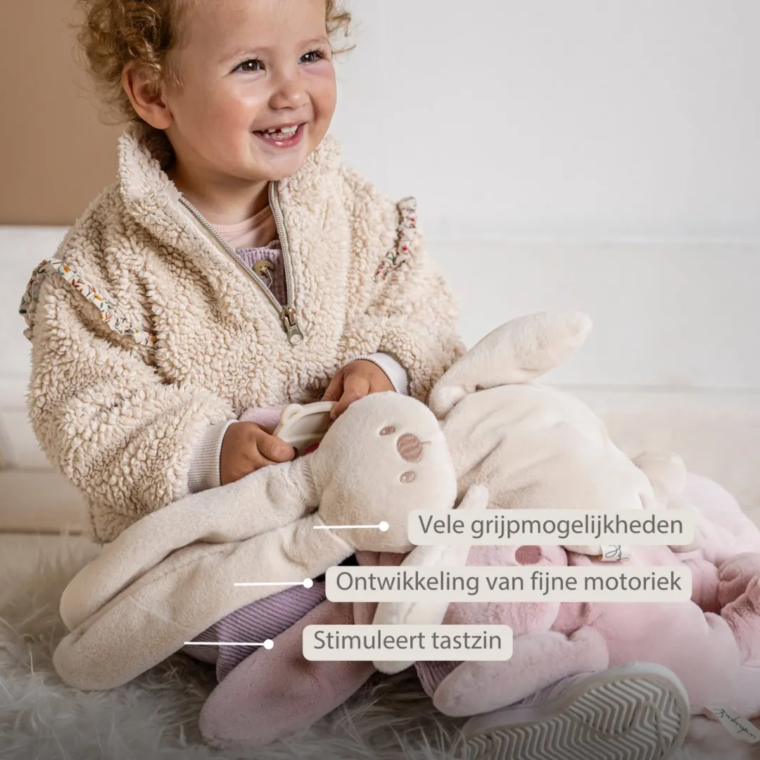 Nattou Lapidou Knuffel Konijn 30cm - Zand - afbeelding 6 van 6