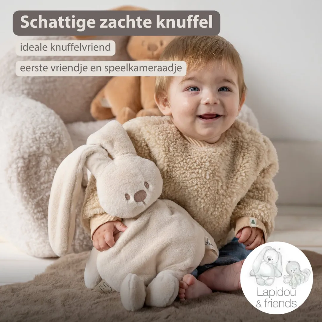 Nattou Lapidou Knuffel Konijn 30cm - Zand