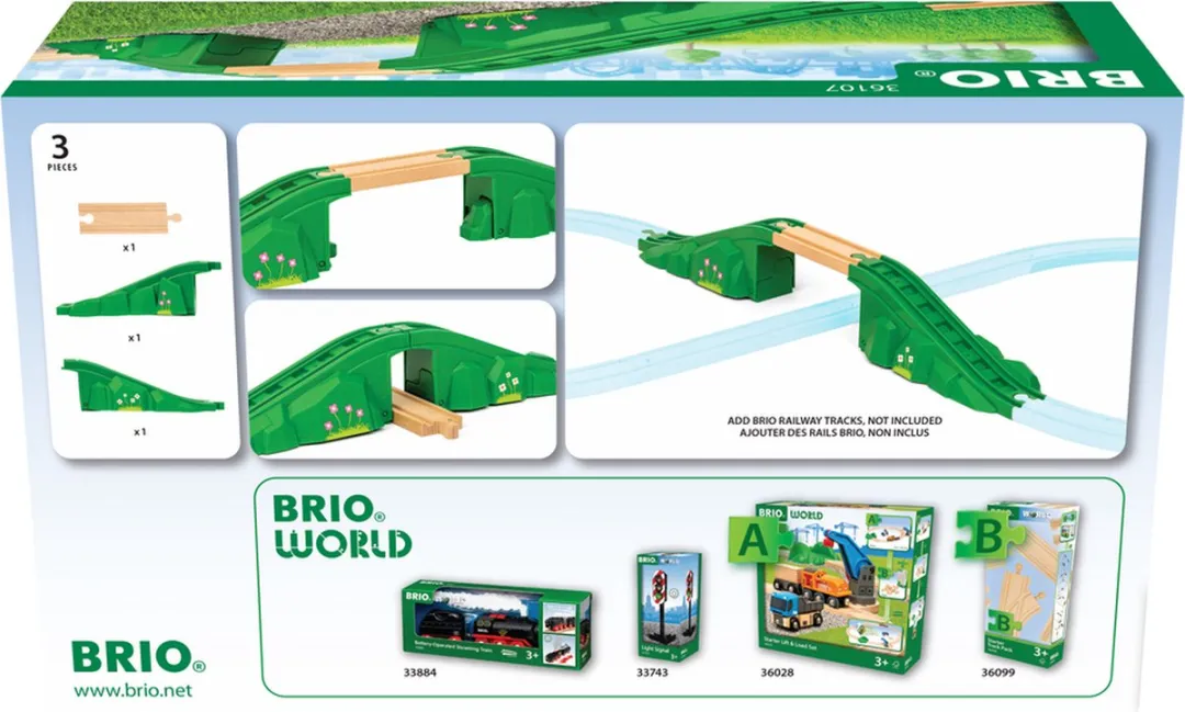 BRIO World Boogbrug - Klassiek Treinaccessoire - 3-delige Set