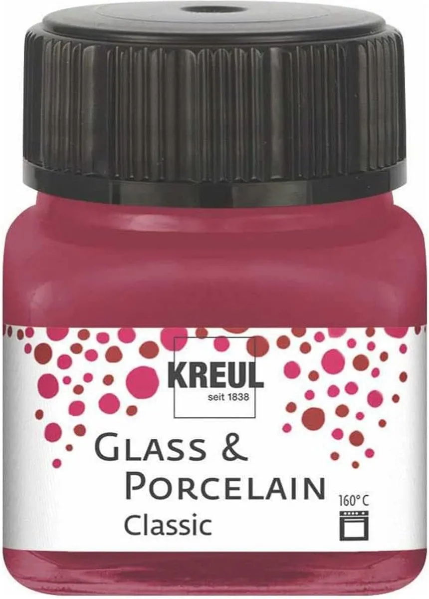Kreul Glasverf Porseleinverf Granaatrood 20ml