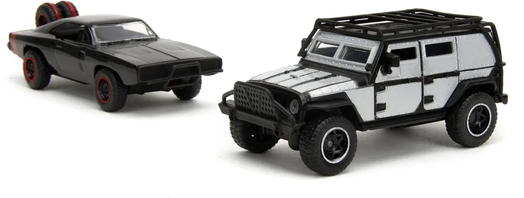 Jada Toys Fast & Furious Jeep Wrangler + Dodge Charger 1:32 - Zwart/Zilver