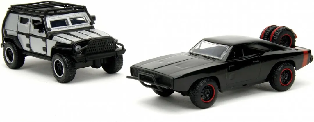 Jada Toys Fast & Furious Jeep Wrangler + Dodge Charger 1:32 - Zwart/Zilver