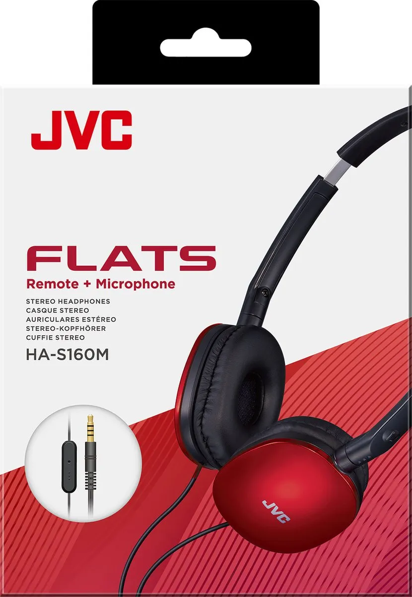 JVC HA-S160M On-ear Hoofdtelefoon - Rood - afbeelding 6 van 6