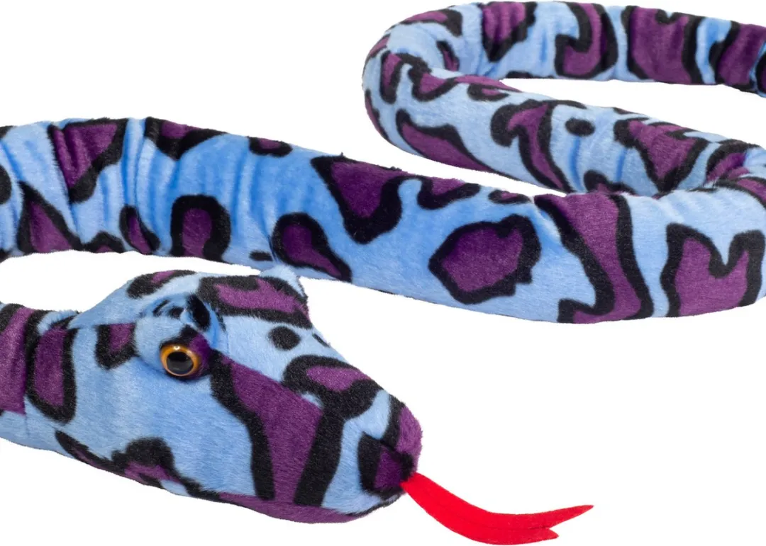 Hermann Teddy Knuffeldier Slang - zachte pluche stof - premium knuffels - blauw - 175 cm - Reptielen