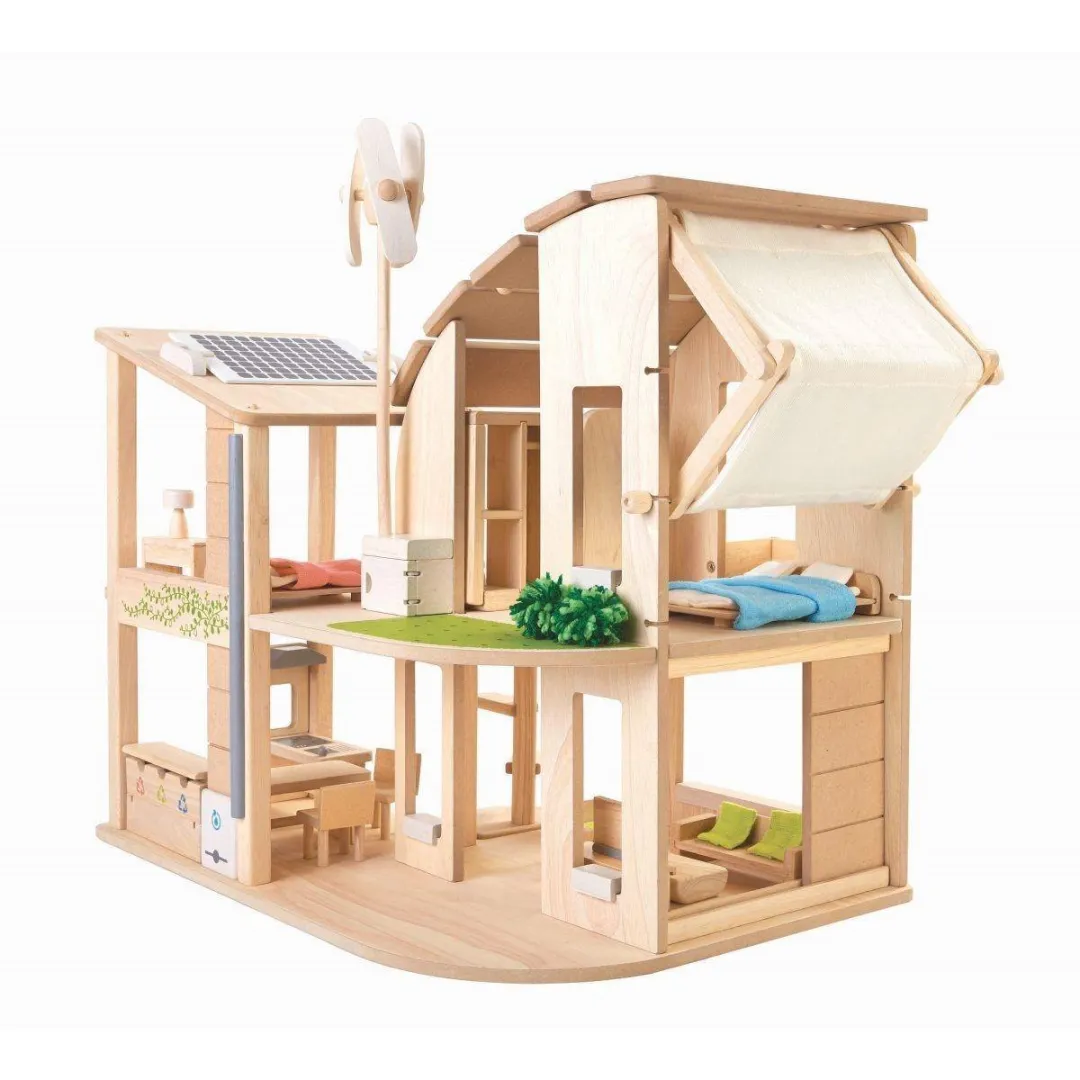Plantoys Meerkleurig Poppenhuis met Meubels