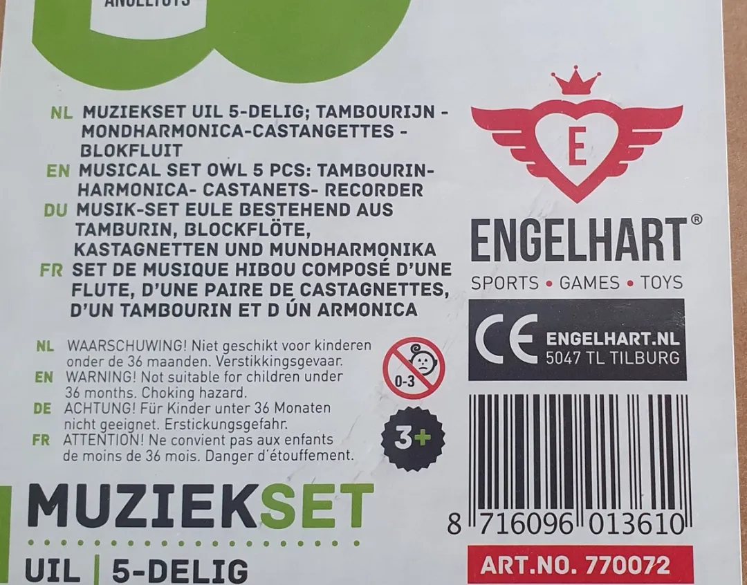 MUSIC SET 5 INSTRUMENTS - PINK OWL PRINT