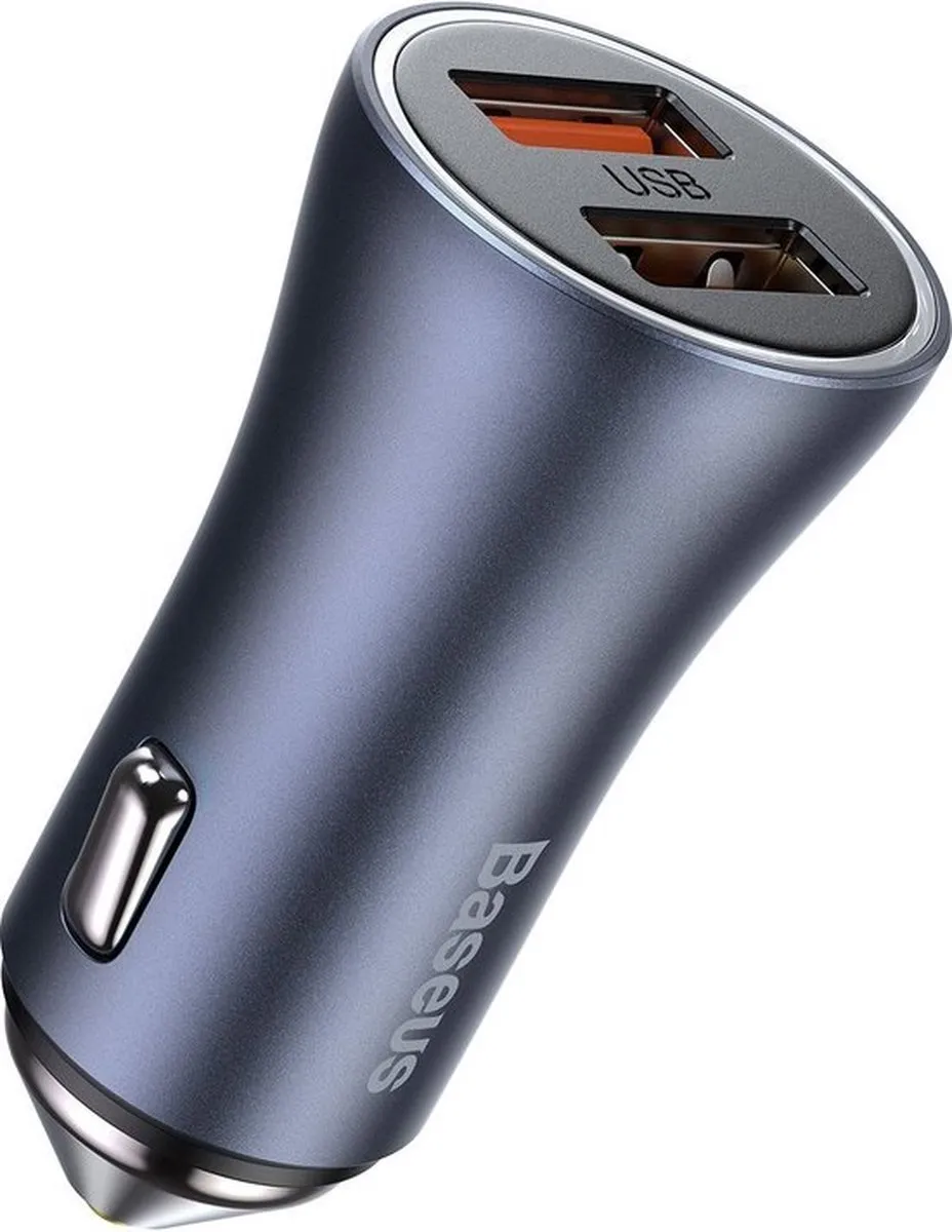 Baseus Autolader USB 2 Poorten TZCCJD-A0G - 2.4A - Grijs