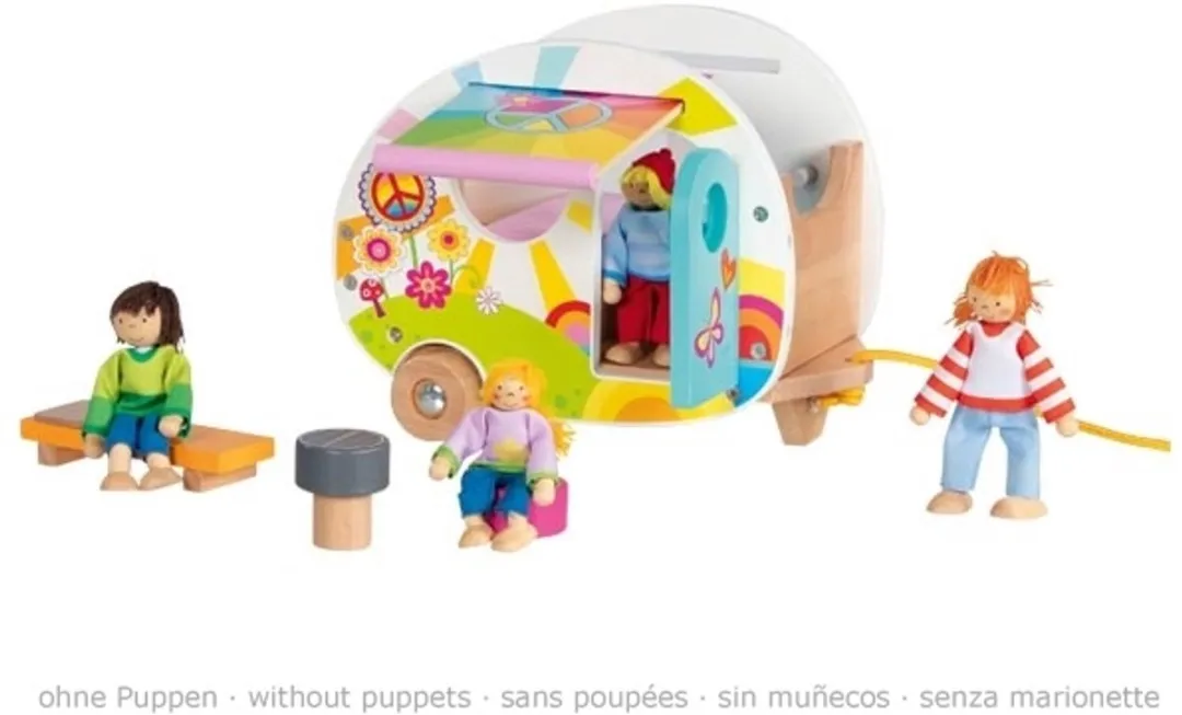 Goki Happy Campers Houten Camper GK51431 - Multicolor