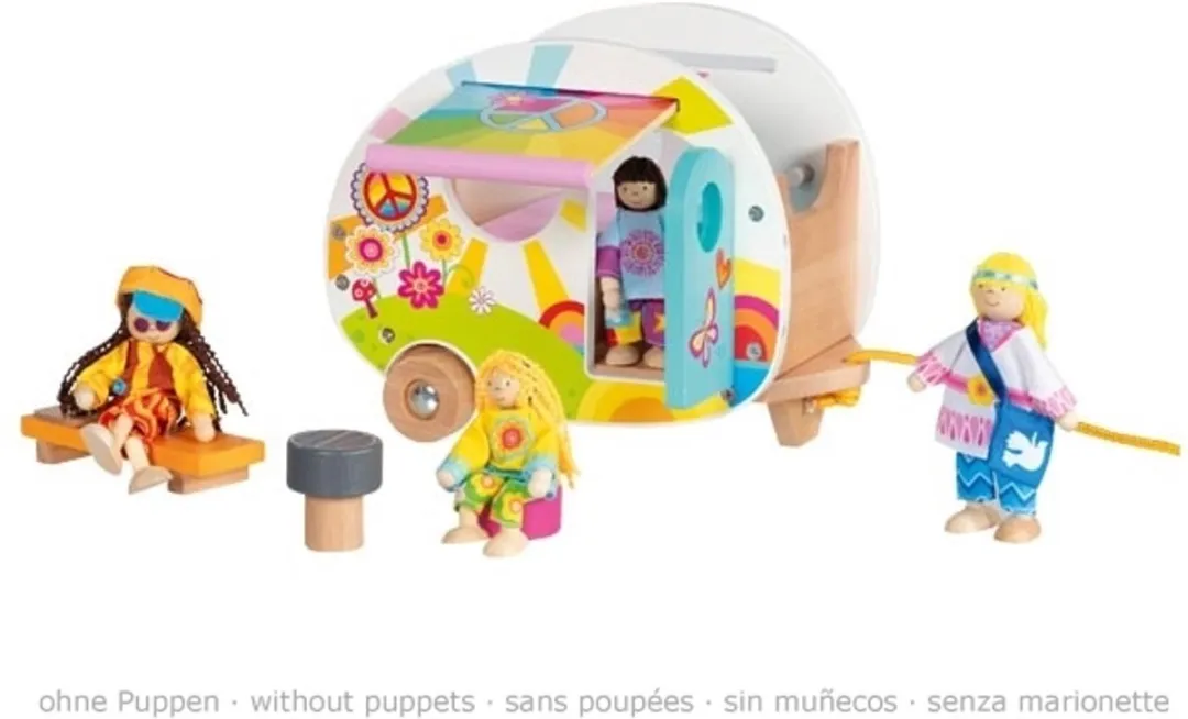 Goki Happy Campers Houten Camper GK51431 - Multicolor