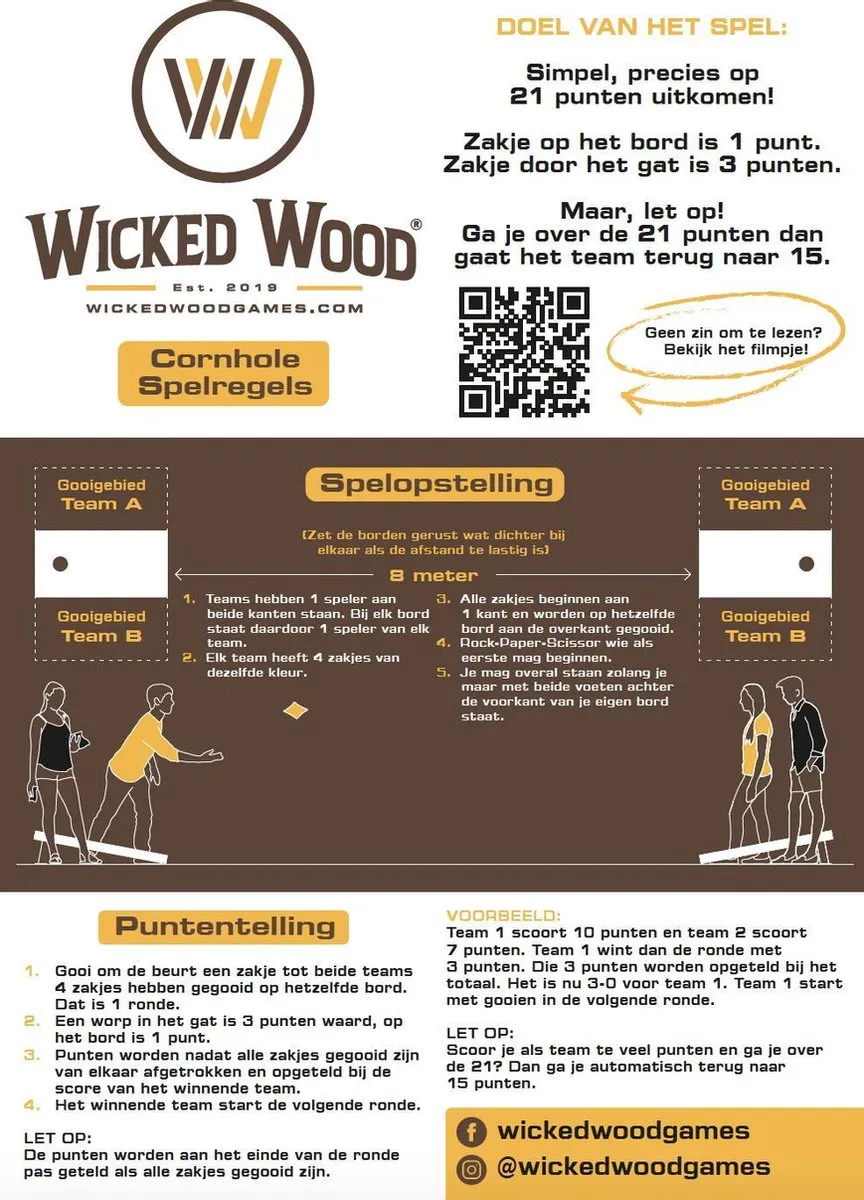 Officiële CORNHOLE SET (2 boards & 2x4 bags) - DIRECT UV PRINT - 90X60CM - Transparant