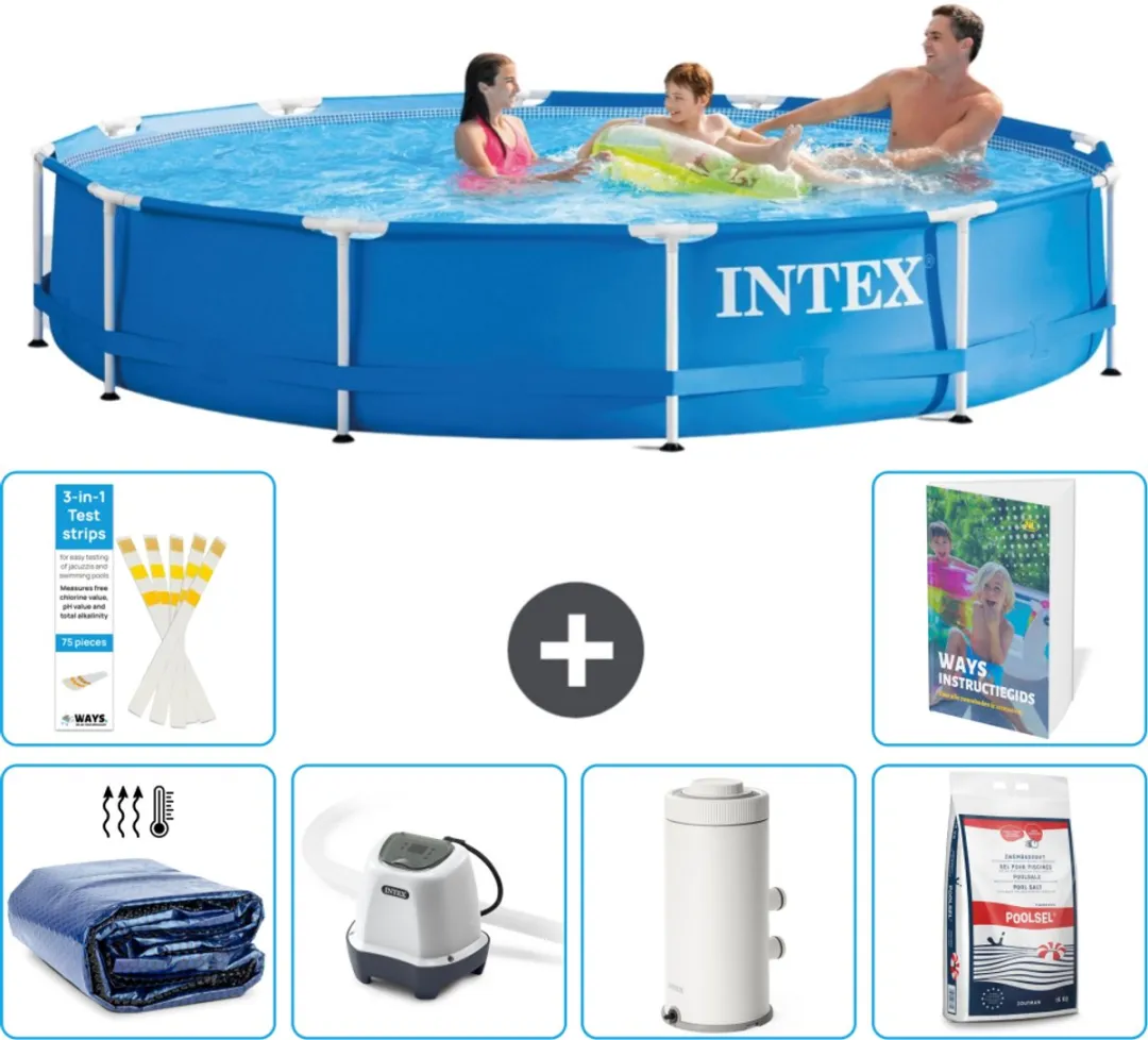 Intex 28210NP-Blauw Rond Frame Zwembad 366x76cm