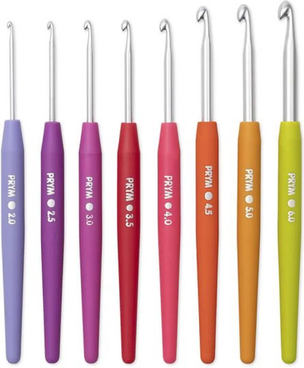 Prym Haaknaalden Softgreep 2,0-6,0mm - 8 Stuks