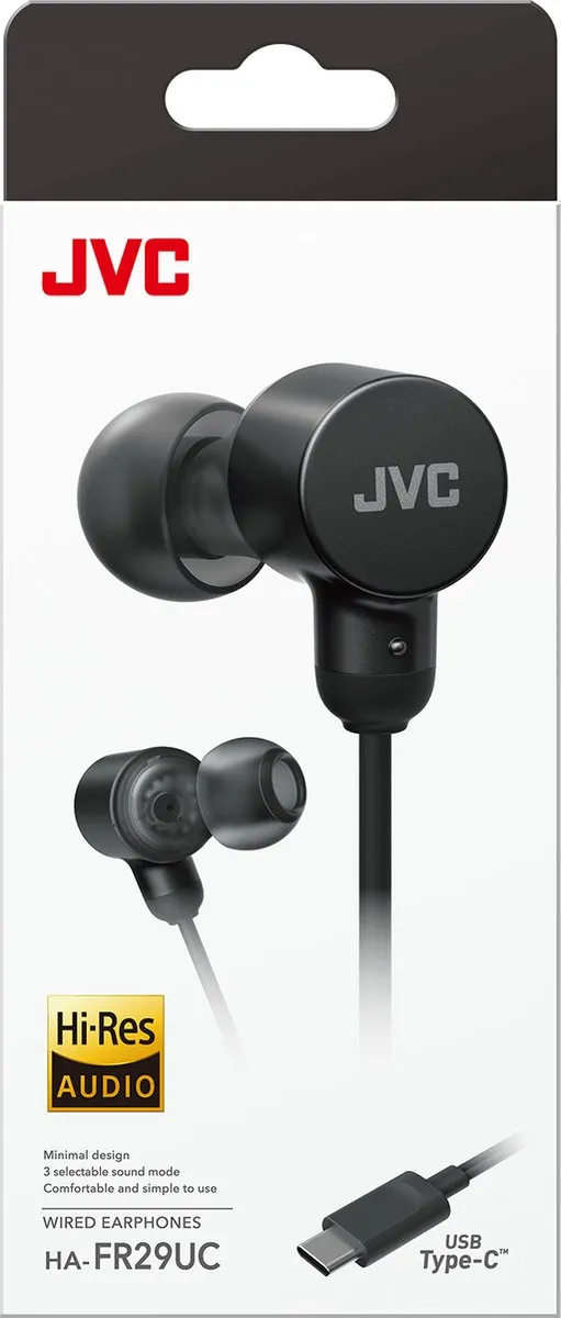 JVC HA-FR29UC-B In-Ear USB-C Oordopjes - Zwart - afbeelding 6 van 6