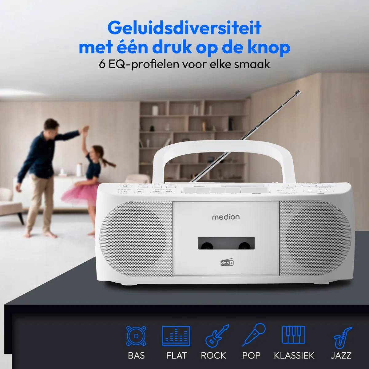 Medion DRX-1 Plus Boombox - DAB+/FM/Bluetooth/CD/MP3 - Wit