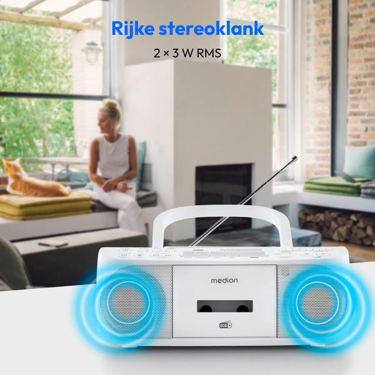 Medion DRX-1 Plus Boombox - DAB+/FM/Bluetooth/CD/MP3 - Wit